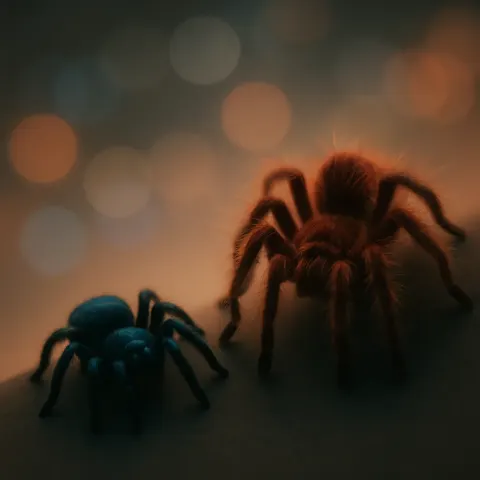 Two Tarantulas Are Captured in a Minimalist Aesthetic
