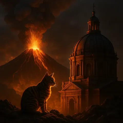Tiger Cat and a Grand Cathedral Dome Share a Volcanic