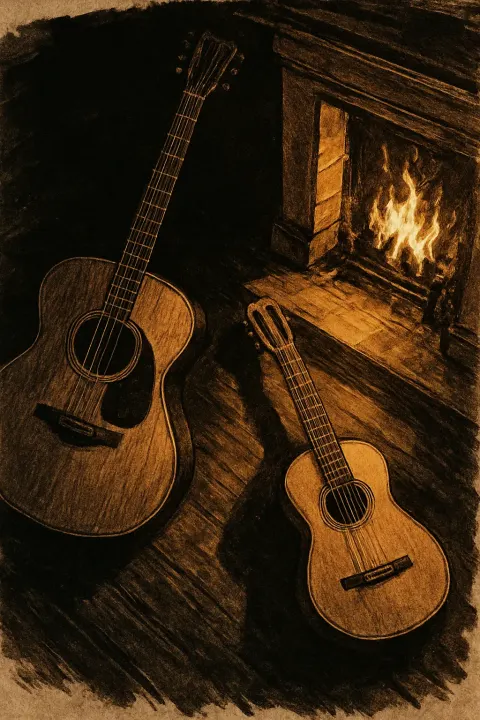 Substantial Jumbo Acoustic Guitar Proudly Displaying its Rich Natural Wood