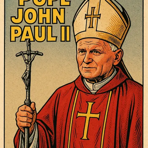 Comic Book Cover Depicting Pope John Paul II Wearing