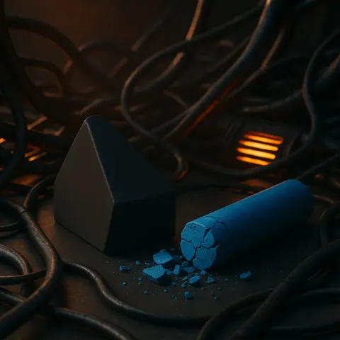 Amidst a Network of Metallic Tendrils and Glowing Energy Vents