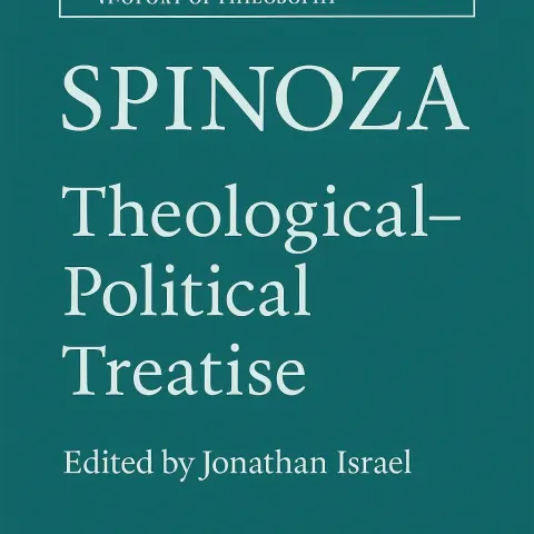 Teal Book Cover Titled "Spinoza Theological-Political Treatise," Edited by Jonathan
