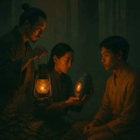 Kimono-clad Auteur's Lantern Casts Focused