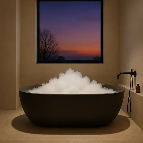 Upscale and Modern Bathroom Features a Sleek