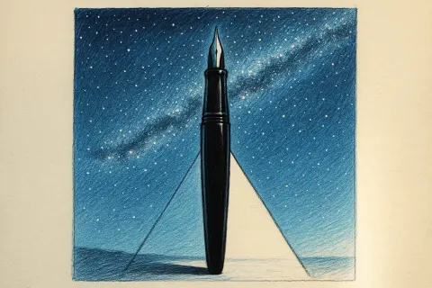 Single Urushi Lacquer Fountain Pen with a Distinctive Hooded Nib