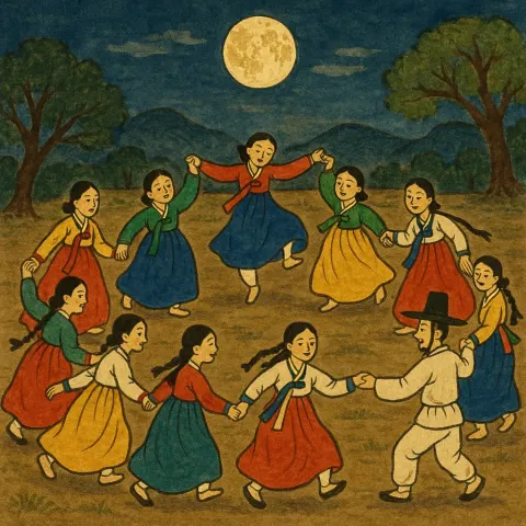 Traditional Game Played Beneath the Moonlit Skies