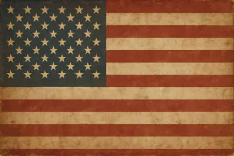 United States National Flag in a Vintage Style