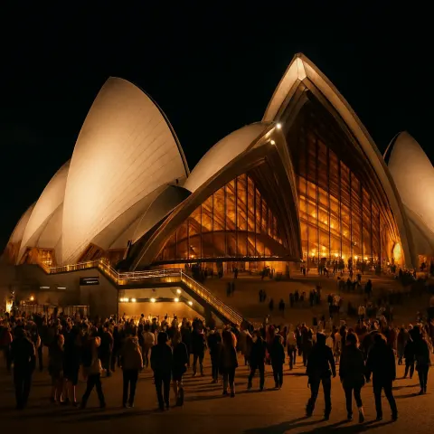Nighttime Scene Featuring the Sydney Opera House