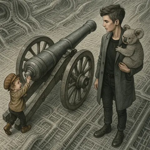 Literature-inspired Toddler in Boots Energetically Engages