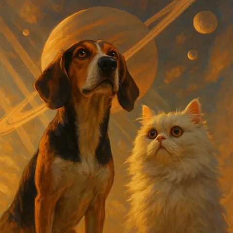 Two Figures—a Lean Athletic Walker Hound