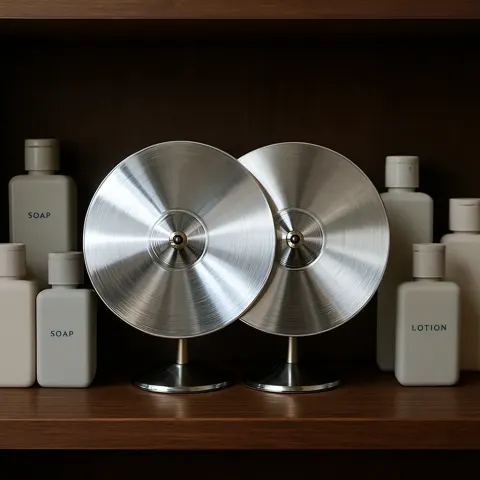 Gleaming Duo of Silver Cymbals Catches the Eye