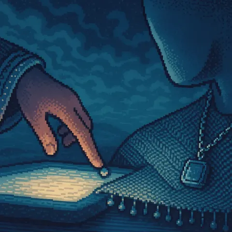 Pixel-art 8-bit 16-bit Retro Video Game Style Textured Fingertip
