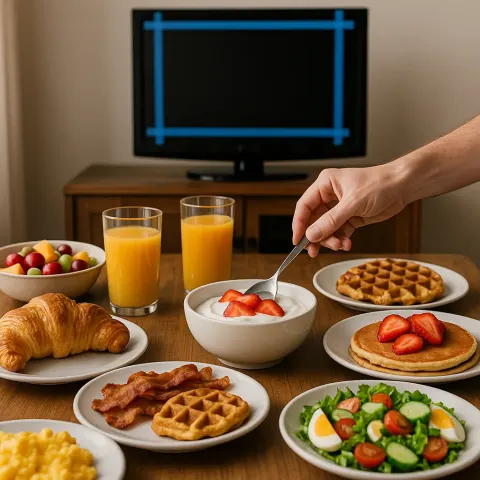 Table with Assorted Brunch Foods