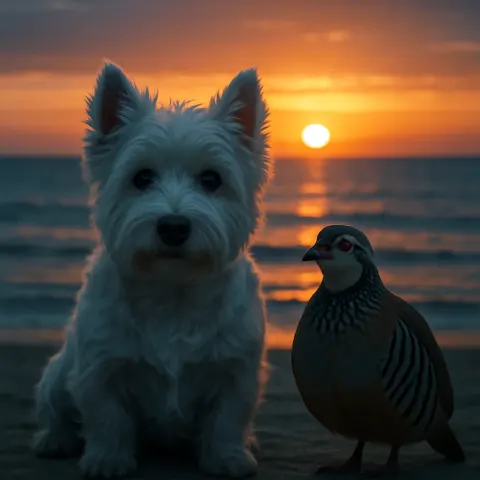 West Highland White Terrier and Partridge