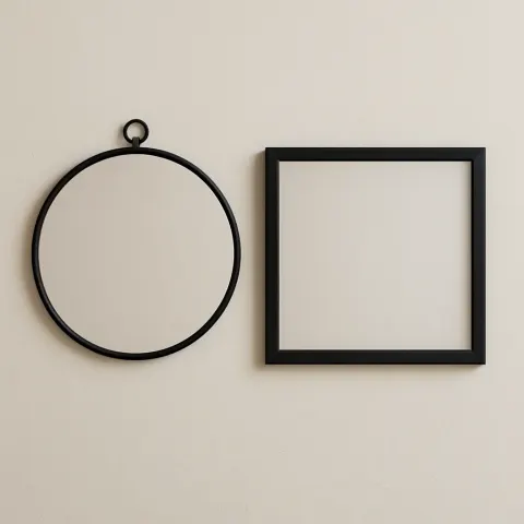 Square Frame and the Circular Mirror Were Mounted Next