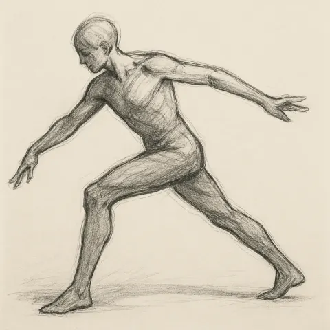 Figure Takes on a Dynamic Pose