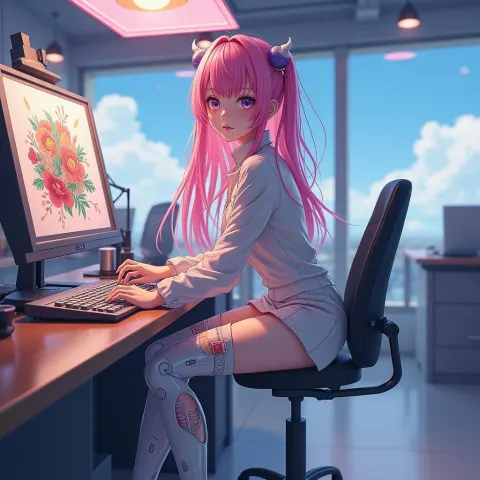 Anime Heroine With Futuristic Leg Prosthetics