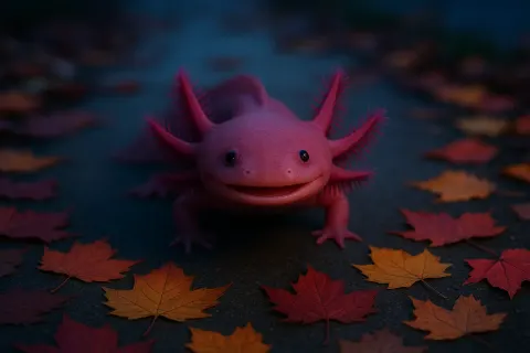 Single Deep Rose Pink Axolotl