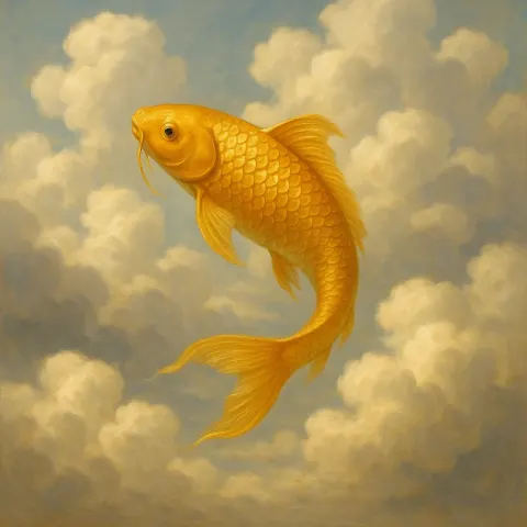 Radiant Koi Fish with Golden Scales Gliding Elegantly