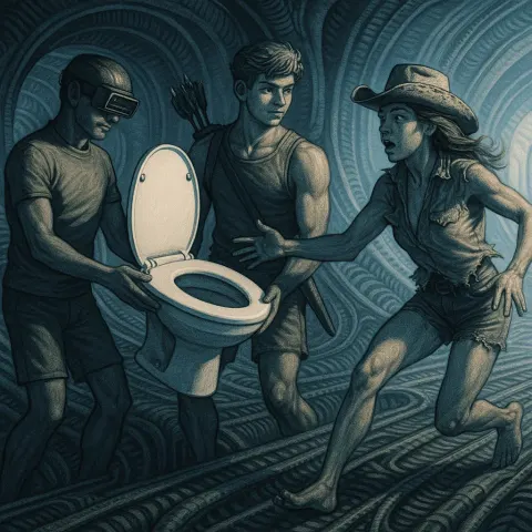 Visored Technologist in Shorts and a Muscular