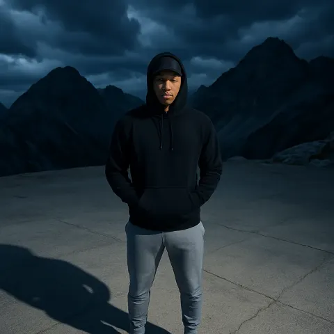 Lone Athletic Talent in Streetwear Stands