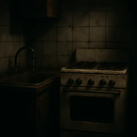 Sorrowful Kitchen Setting