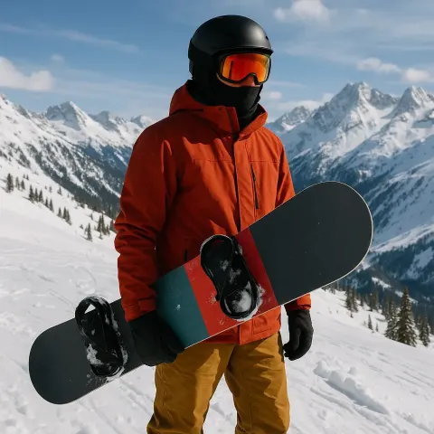 Someone Standing on a Snowy Mountain Slope