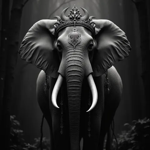 Regal Elephant Adorned for Mystical Ceremony