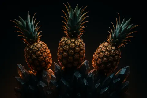 Three Varied Pineapples
