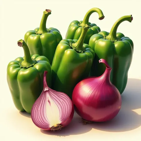 Green Peppers and Red Onions Concept Study