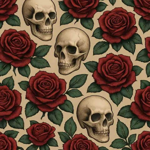 Intricate Background Pattern Showcasing a Recurring Arrangement of Deep Maroon