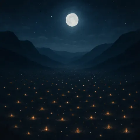 Myriad Distant Campfires Twinkle Like Fallen Stars