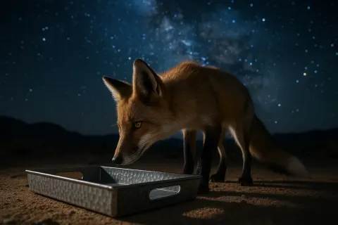 Red Fox—its Thick Winter Coat Shimmering Subtly