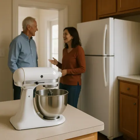 Kitchen Scene with a White Stand Mixer