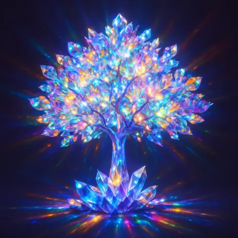 Radiant Tree Made of Crystal