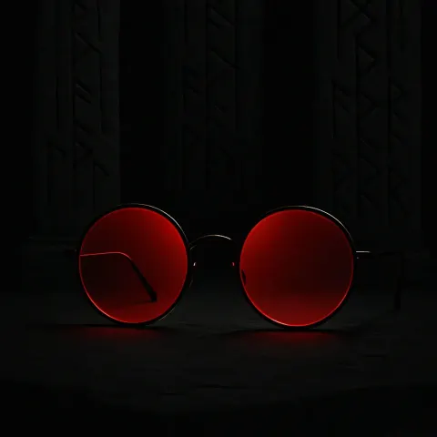 Vibrant Cherry-red Bohemian Sunglass with Thin Metal Temples