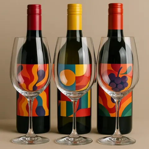 Three Empty Wine Glasses