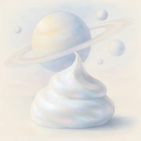 Single Dollop of Lotion Exhibiting a Whipped Mousse Texture