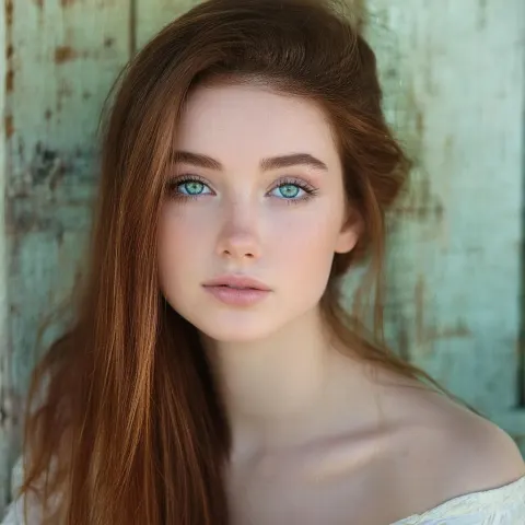 Pensive Auburn Haired Woman in Dreamlike Light
