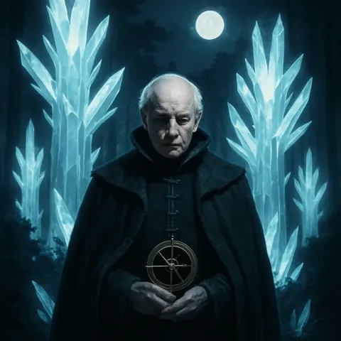 Distinguished Elderly Figure in a Substantial Medieval-gothic Coat Stands