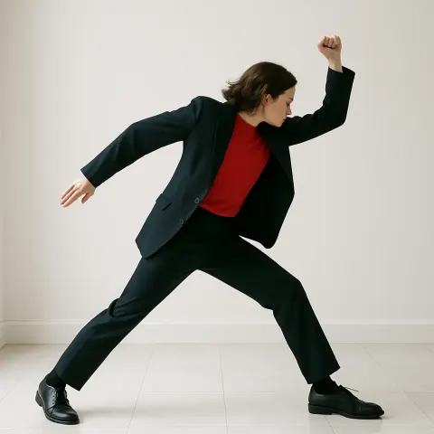 Person Is Captured in a Striking Pose