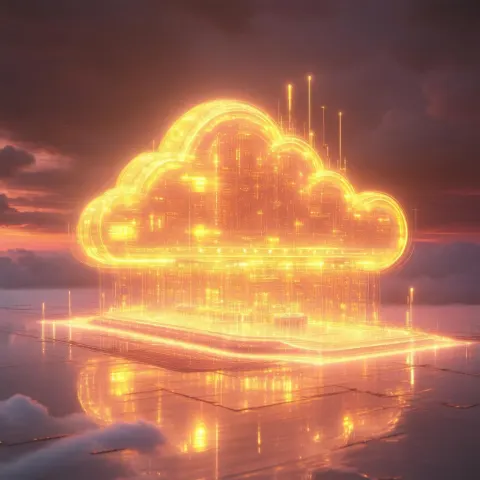 Neon Microservice Keynote in a Futuristic Cloud