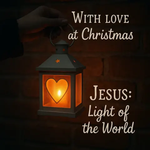 Hand Holding a Glowing Lantern with a Heart-shaped Window