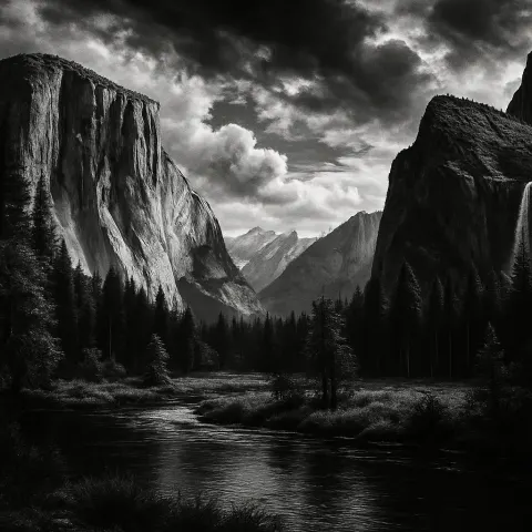 Striking Black-and-white Representation of a Breathtaking Natural Scene