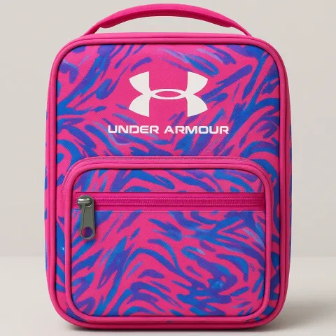 Pink under Armour Lunch Box with a Zippered Front Pocket