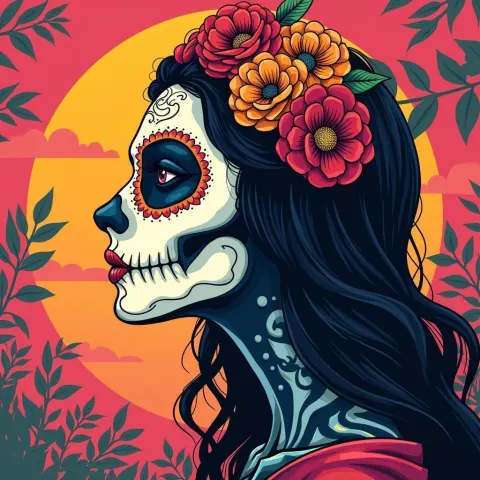 Dia de los Muertos Anime Poster Profile