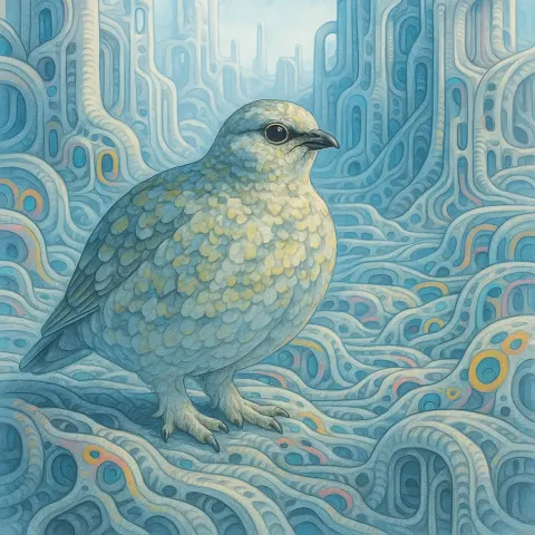 Lone Ptarmigan—its Form a Plump