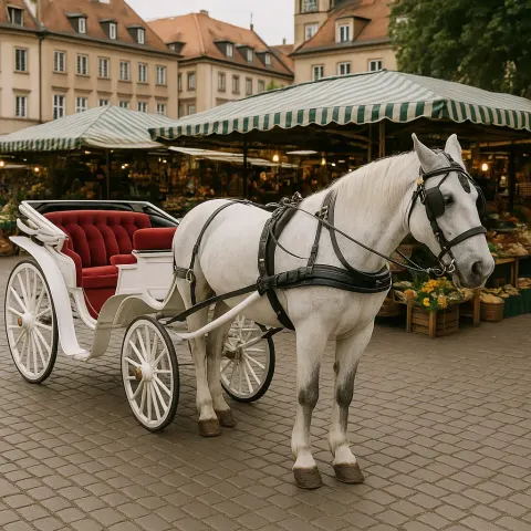 White Horse-drawn Carriage
