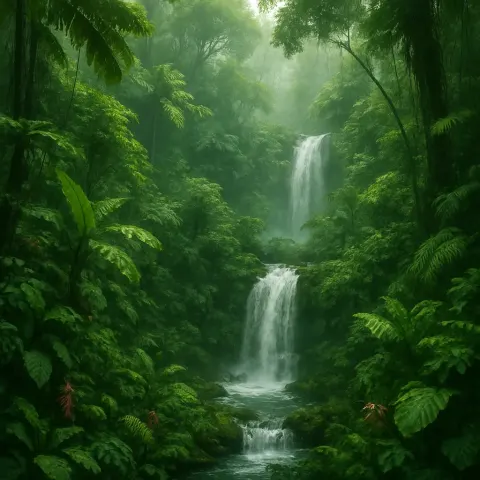 Lush Jungle Brimming with Thick Vegetation