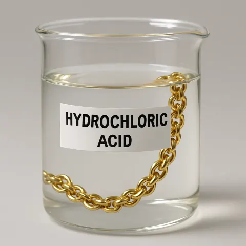 Gold Chain Placed into a Transparent